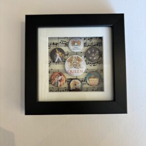 NEW Framed Queen 5 x 5 inch Badge Set