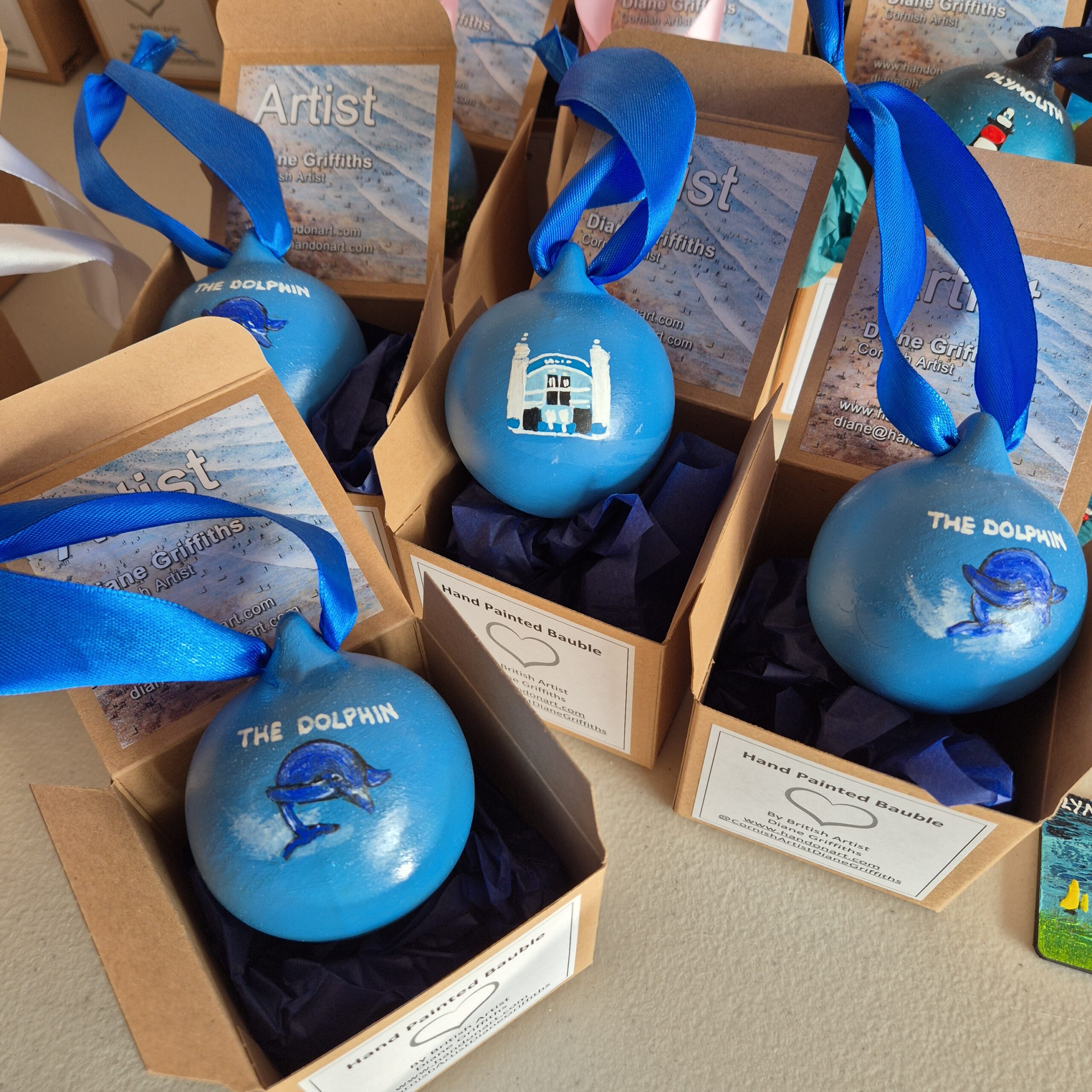 The Dolphin Hotel Hand painted Ceramic Bauble